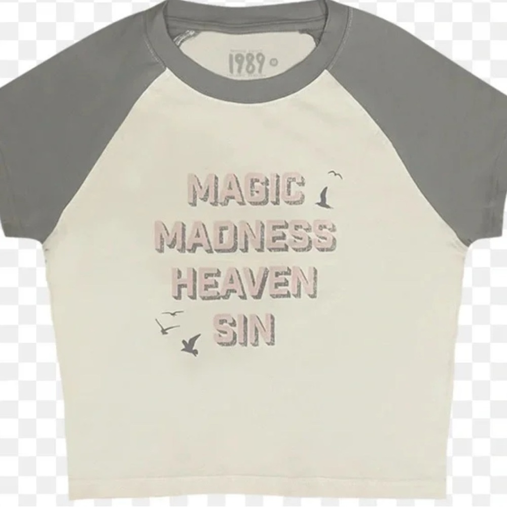 Taylor Swift Womens 1989 Blank Space Magic Madness Heaven Sin Baby‎ Tee Size L